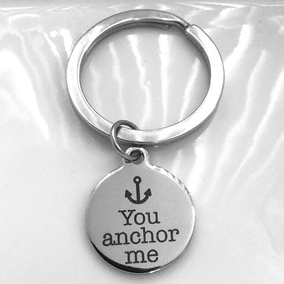 Small You Anchor Me Keyring Boyfriend Girlfriend Husband Wife Gift Keychain - Picture 1 of 1